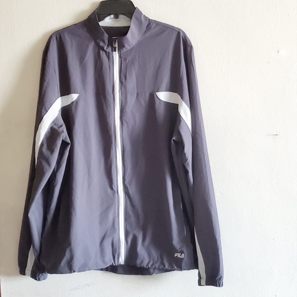 FILA grey Large lightweight track windbreaker full zip jacket